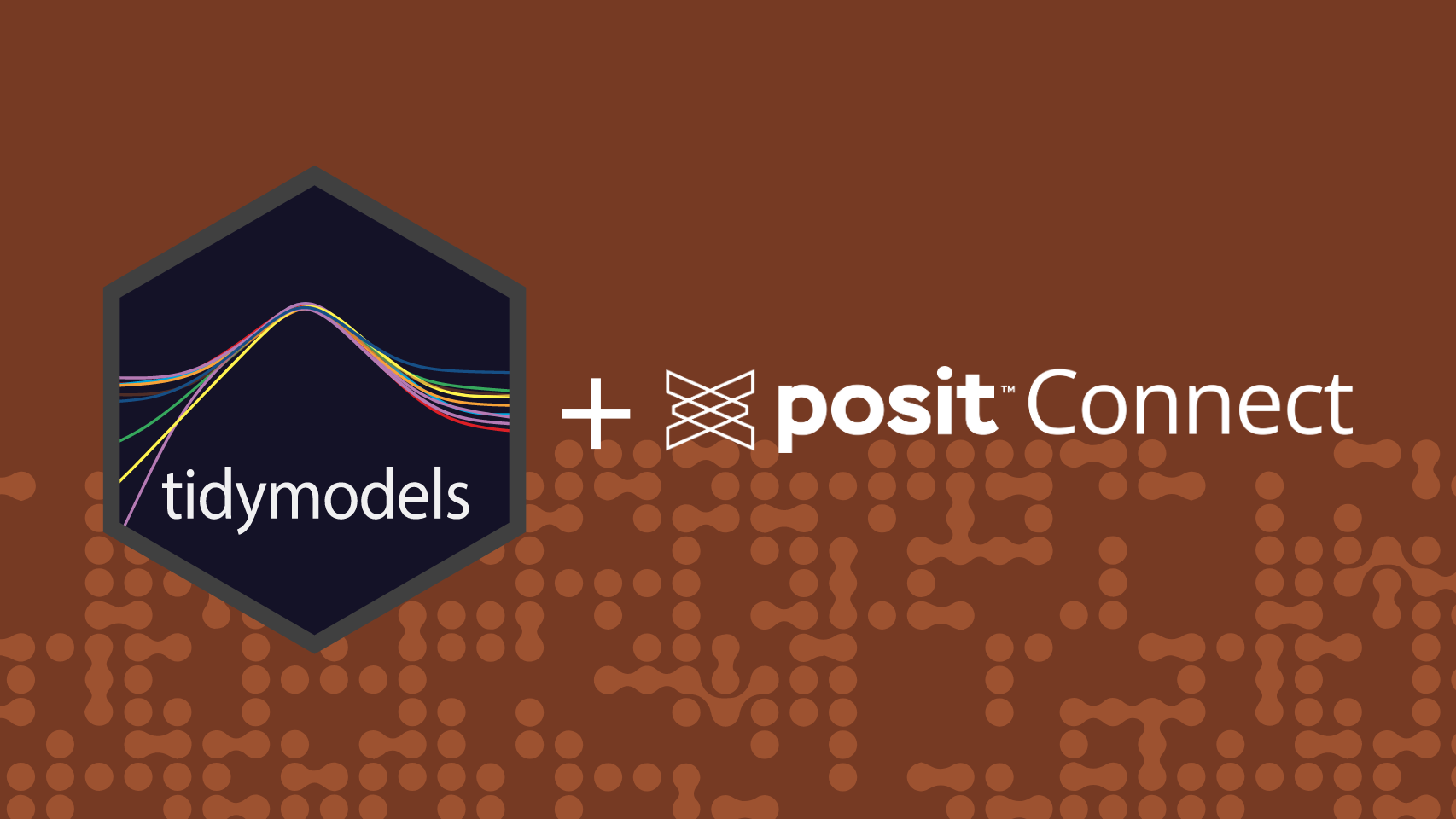 Tidymodels hex plus Posit Connect logo