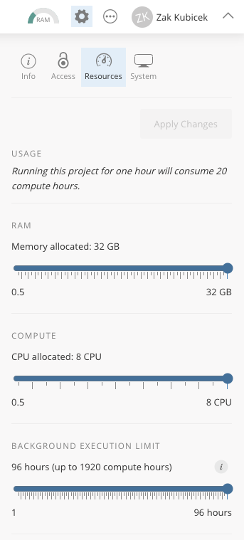 Resource allocation in Posit Cloud