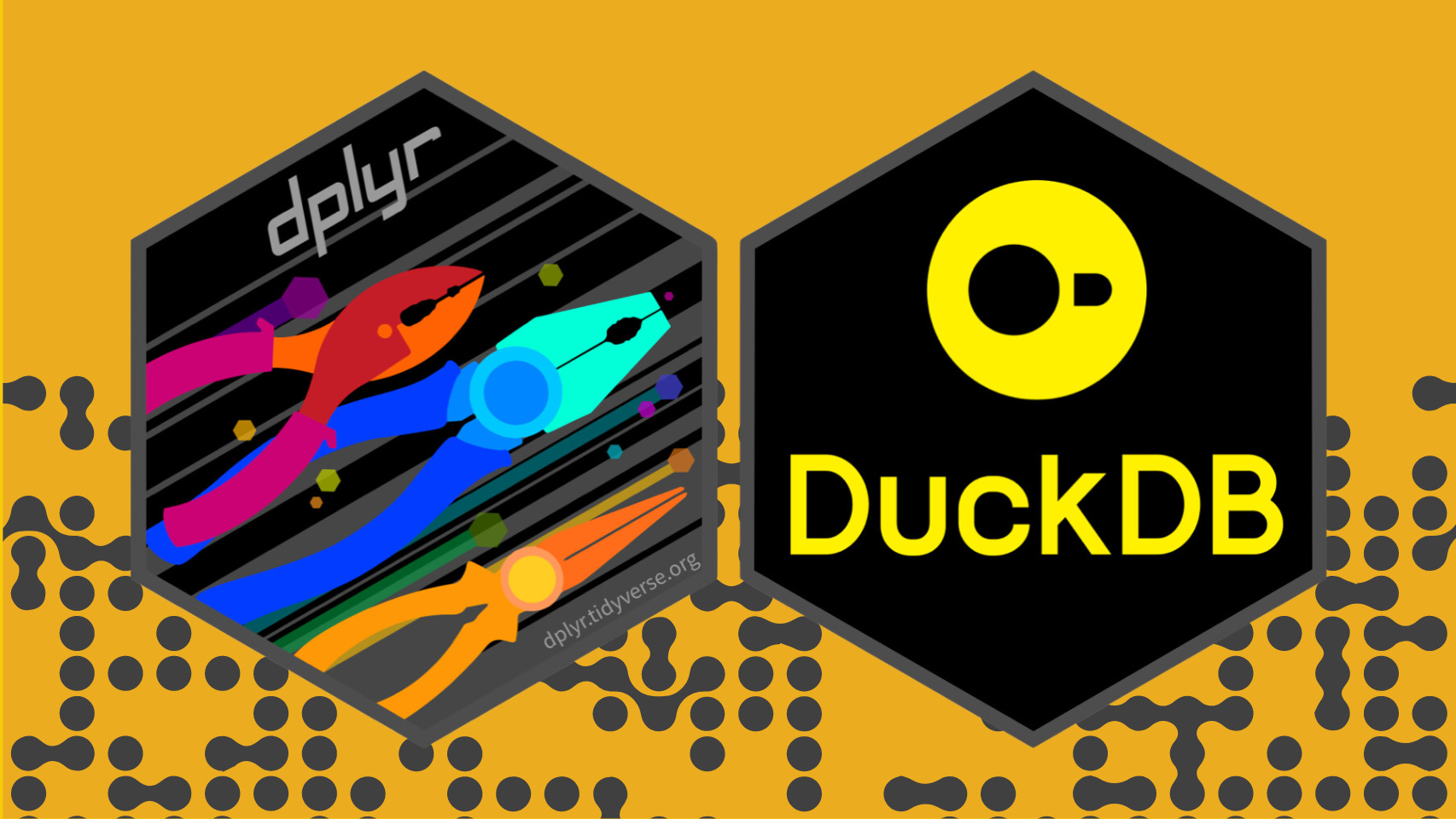 The dplyr and Duck DB logos side by side
