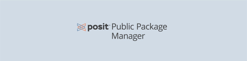 Posit Public Package Manager product logo on light blue background