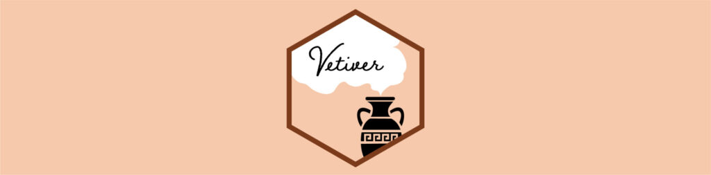 Vetiver hex on peach background