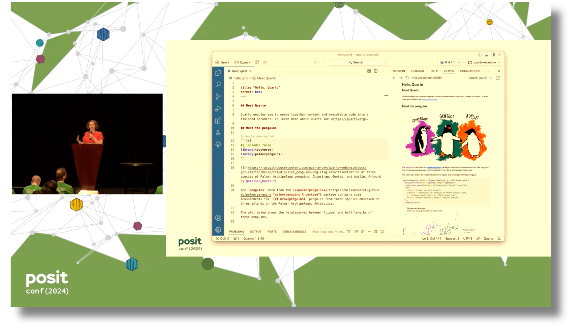 Julia Silge showcasing Positron at posit::conf(2024)
